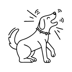 dog barking with excitement icon, dog barking with excitement line art - simple line art of dog barking with excitement, perfect for dog barking with excitement logos and icons