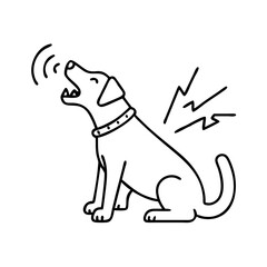 dog barking icon, dog barking line art - simple line art of dog barking, perfect for dog barking logos and icons