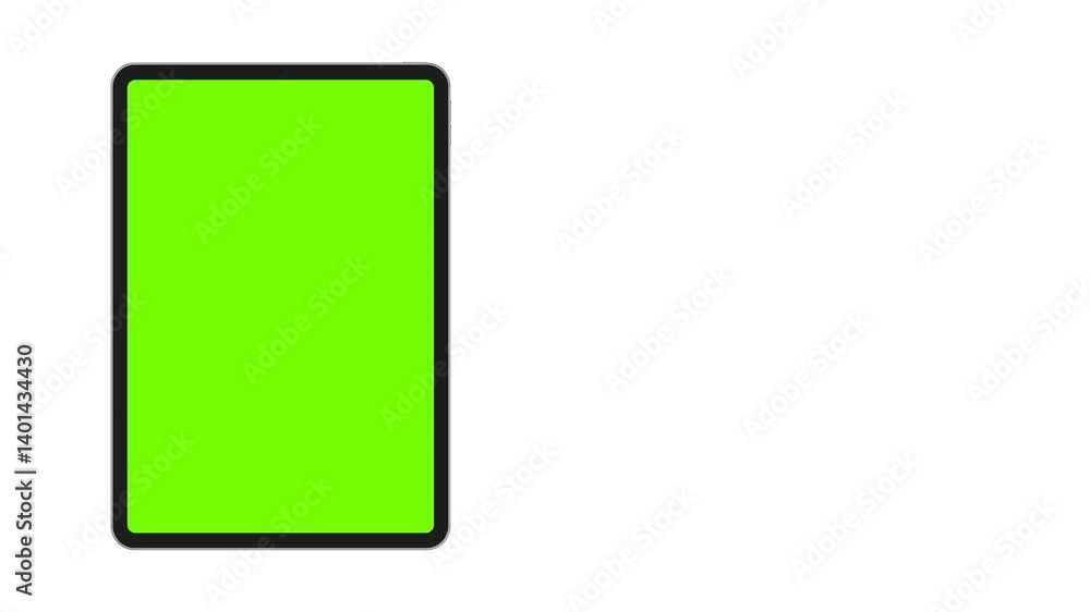 Aufkleber tablet animated mockup with green screen. animation with space for text or graphics for showcase app