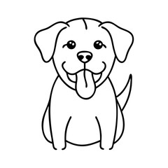 dog tongue out icon, dog tongue out line art - simple line art of dog tongue out, perfect for dog tongue out logos and icons