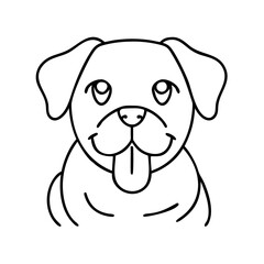 dog tongue out icon, dog tongue out line art - simple line art of dog tongue out, perfect for dog tongue out logos and icons