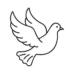 dove icon, dove line art - simple line art of dove, perfect for dove logos and icons