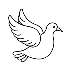 dove icon, dove line art - simple line art of dove, perfect for dove logos and icons