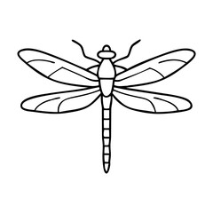 dragonfly icon, dragonfly line art - simple line art of dragonfly, perfect for dragonfly logos and icons