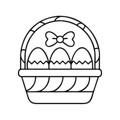 easter basket icon, easter basket line art - simple line art of easter basket, perfect for easter basket logos and icons