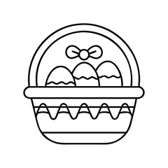 easter basket icon, easter basket line art - simple line art of easter basket, perfect for easter basket logos and icons