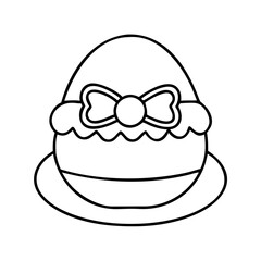 easter bonnet icon, easter bonnet line art - simple line art of easter bonnet, perfect for easter bonnet logos and icons