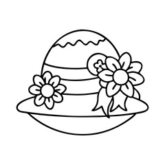easter bonnet icon, easter bonnet line art - simple line art of easter bonnet, perfect for easter bonnet logos and icons
