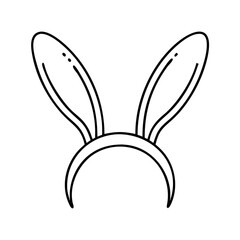 easter bunny ears icon, easter bunny ears line art - simple line art of easter bunny ears, perfect for easter bunny ears logos and icons