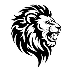 Tiger head vector logo design, face  for retro logos, emblems, badges, labels, icon template and tshirt vintage design element. Isolated on white background black color