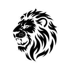 Tiger head vector logo design, face  for retro logos, emblems, badges, labels, icon template and tshirt vintage design element. Isolated on white background black color