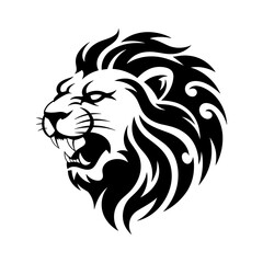 Tiger head vector logo design, face  for retro logos, emblems, badges, labels, icon template and tshirt vintage design element. Isolated on white background black color