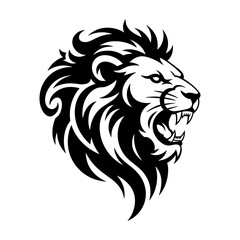 Fototapeta premium Tiger head vector logo design, face for retro logos, emblems, badges, labels, icon template and tshirt vintage design element. Isolated on white background black color