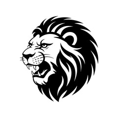 Tiger head vector logo design, face  for retro logos, emblems, badges, labels, icon template and tshirt vintage design element. Isolated on white background black color