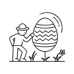 easter egg hunt icon, easter egg hunt line art - simple line art of easter egg hunt, perfect for easter egg hunt logos and icons