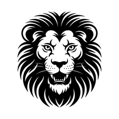 Obraz premium Tiger head vector logo design, face for retro logos, emblems, badges, labels, icon template and tshirt vintage design element. Isolated on white background black color