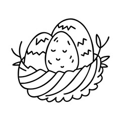 egg in nest icon, egg in nest line art - simple line art of egg in nest, perfect for egg in nest logos and icons