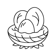egg in nest icon, egg in nest line art - simple line art of egg in nest, perfect for egg in nest logos and icons