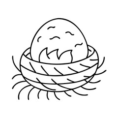 egg in nest icon, egg in nest line art - simple line art of egg in nest, perfect for egg in nest logos and icons