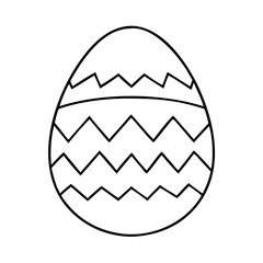 egg with zigzag pattern icon, egg with zigzag pattern line art - simple line art of egg with zigzag pattern, perfect for egg with zigzag pattern logos and icons