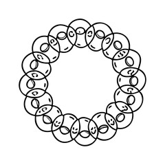 egg wreath icon, egg wreath line art - simple line art of egg wreath, perfect for egg wreath logos and icons