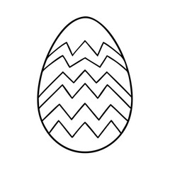 egg with zigzag pattern icon, egg with zigzag pattern line art - simple line art of egg with zigzag pattern, perfect for egg with zigzag pattern logos and icons
