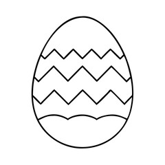 egg with zigzag pattern icon, egg with zigzag pattern line art - simple line art of egg with zigzag pattern, perfect for egg with zigzag pattern logos and icons