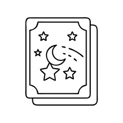 eid card with stars icon, eid card with stars line art - simple line art of eid card with stars, perfect for eid card with stars logos and icons