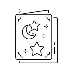 eid card with stars icon, eid card with stars line art - simple line art of eid card with stars, perfect for eid card with stars logos and icons