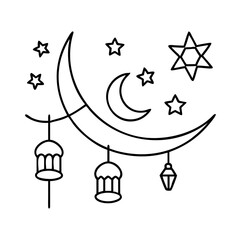 eid decorations icon, eid decorations line art - simple line art of eid decorations, perfect for eid decorations logos and icons