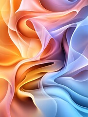 Obraz premium Abstract Flowing Colors - Swirling abstract artwork in warm and cool tones, creating a dynamic and visually appealing . Perfect for backgrounds or design elements