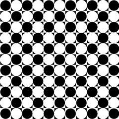 High Contrast Optical Illusion Pattern of Black and White Circles with Repeating Geometric Motif
