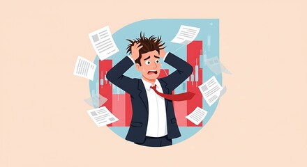 man terrified by stock market charts