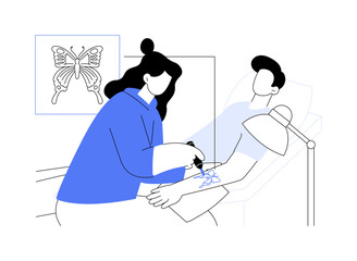 Making tattoo isolated cartoon vector illustrations.