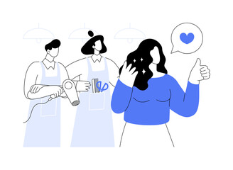 Salon client feedback isolated cartoon vector illustrations.