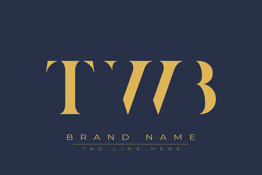 TWB abstract letter logo design. This logo is designed by three abstract letters.
