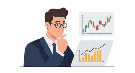 businessman analyzing graphs