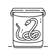 fake snake in a can icon, fake snake in a can line art - simple line art of fake snake in a can, perfect for fake snake in a can logos and icons