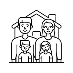 family friendly community icon, family friendly community line art - simple line art of family friendly community, perfect for family friendly community logos and icons