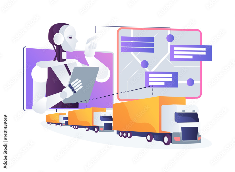 Aufkleber ai driver behavior monitoring abstract concept vector illustration.
