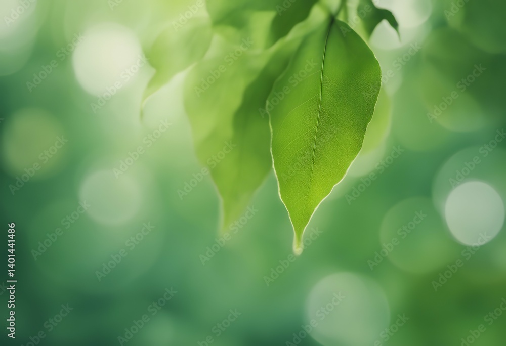 Poster screens bokeh images concepts green leaves beautiful background from blurred nature computer circula