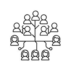 family tree icon, family tree line art - simple line art of family tree, perfect for family tree logos and icons