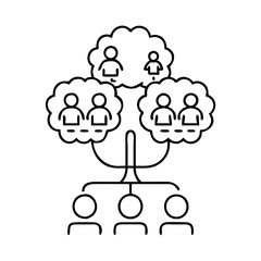 family tree icon, family tree line art - simple line art of family tree, perfect for family tree logos and icons