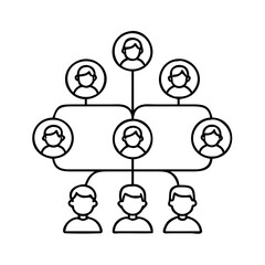 family tree icon, family tree line art - simple line art of family tree, perfect for family tree logos and icons