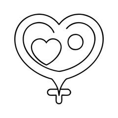 feminine heart icon, feminine heart line art - simple line art of feminine heart, perfect for feminine heart logos and icons