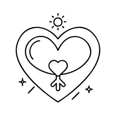 feminine heart icon, feminine heart line art - simple line art of feminine heart, perfect for feminine heart logos and icons