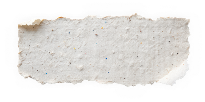 A textured piece of recycled paper showcasing a natural beige hue with multicolored specks, creating an organic and handmade appearance, ideal for eco-friendly designs.