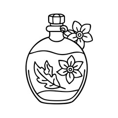 floral perfume icon, floral perfume line art - simple line art of floral perfume, perfect for floral perfume logos and icons