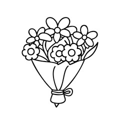 flower bouquet icon, flower bouquet line art - simple line art of flower bouquet, perfect for flower bouquet logos and icons