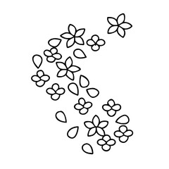 flower petal path icon, flower petal path line art - simple line art of flower petal path, perfect for flower petal path logos and icons